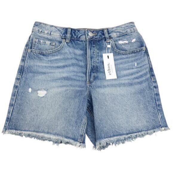 Dynamite Renee Mid-Thigh Denim Shorts In Blue Womens Size 27 Button Fly - Picture 3 of 6